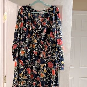 ASOS Curve navy floral print faux wrap dress size 20